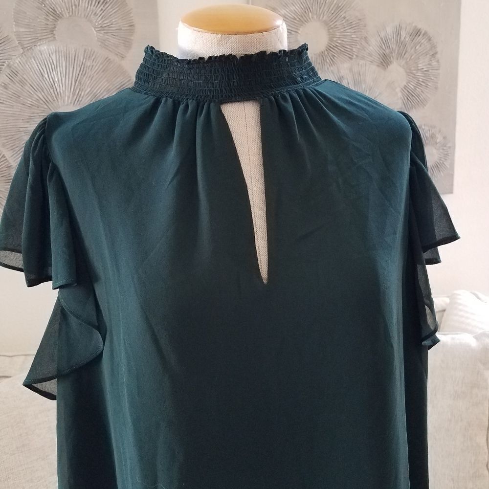 1.STATE Keyhole Flutter Sleeve Blouse sz1X - Picture 4 of 8